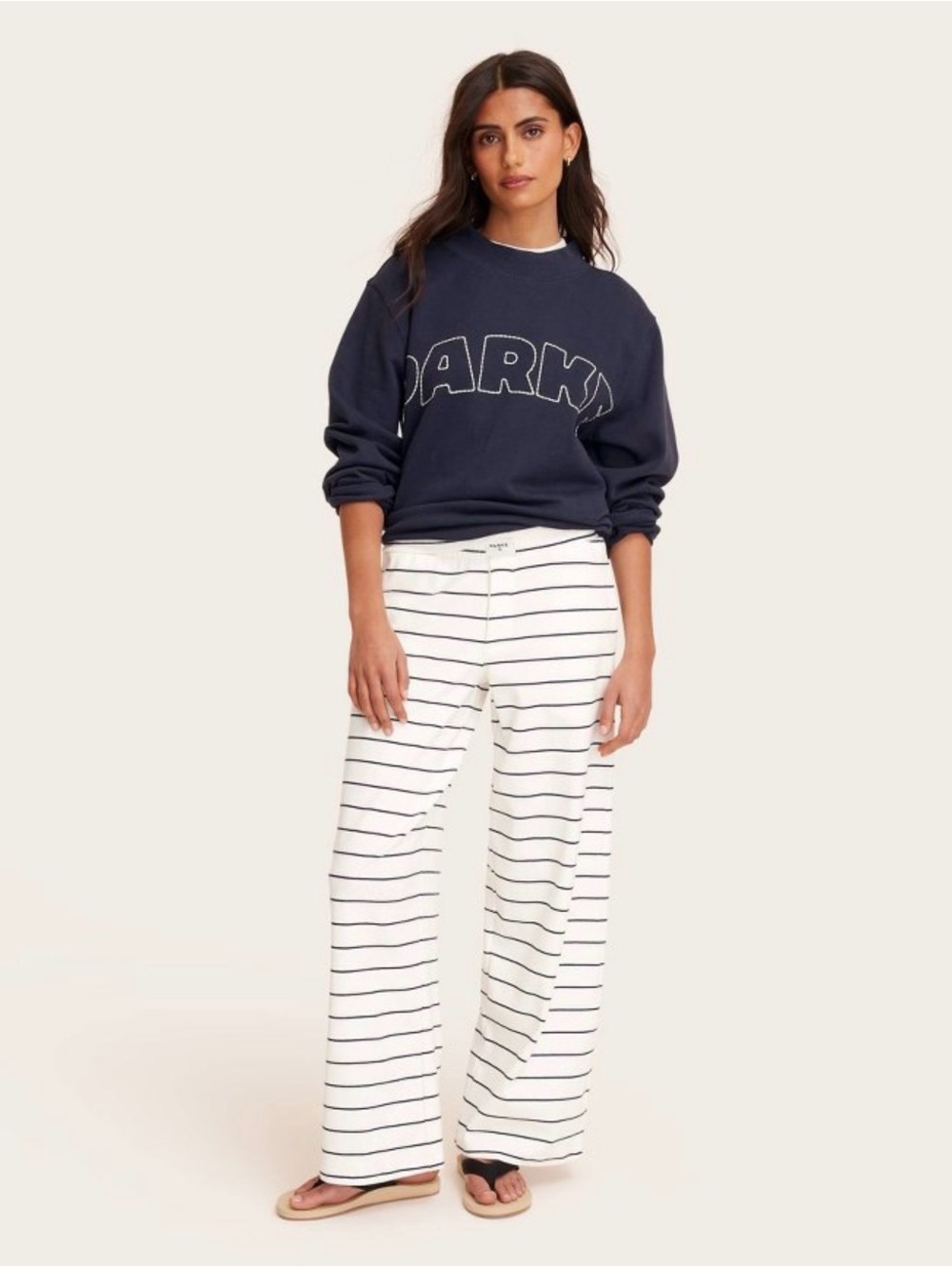 Parke x Target Mockneck Pullover Sweatshirt in Navy